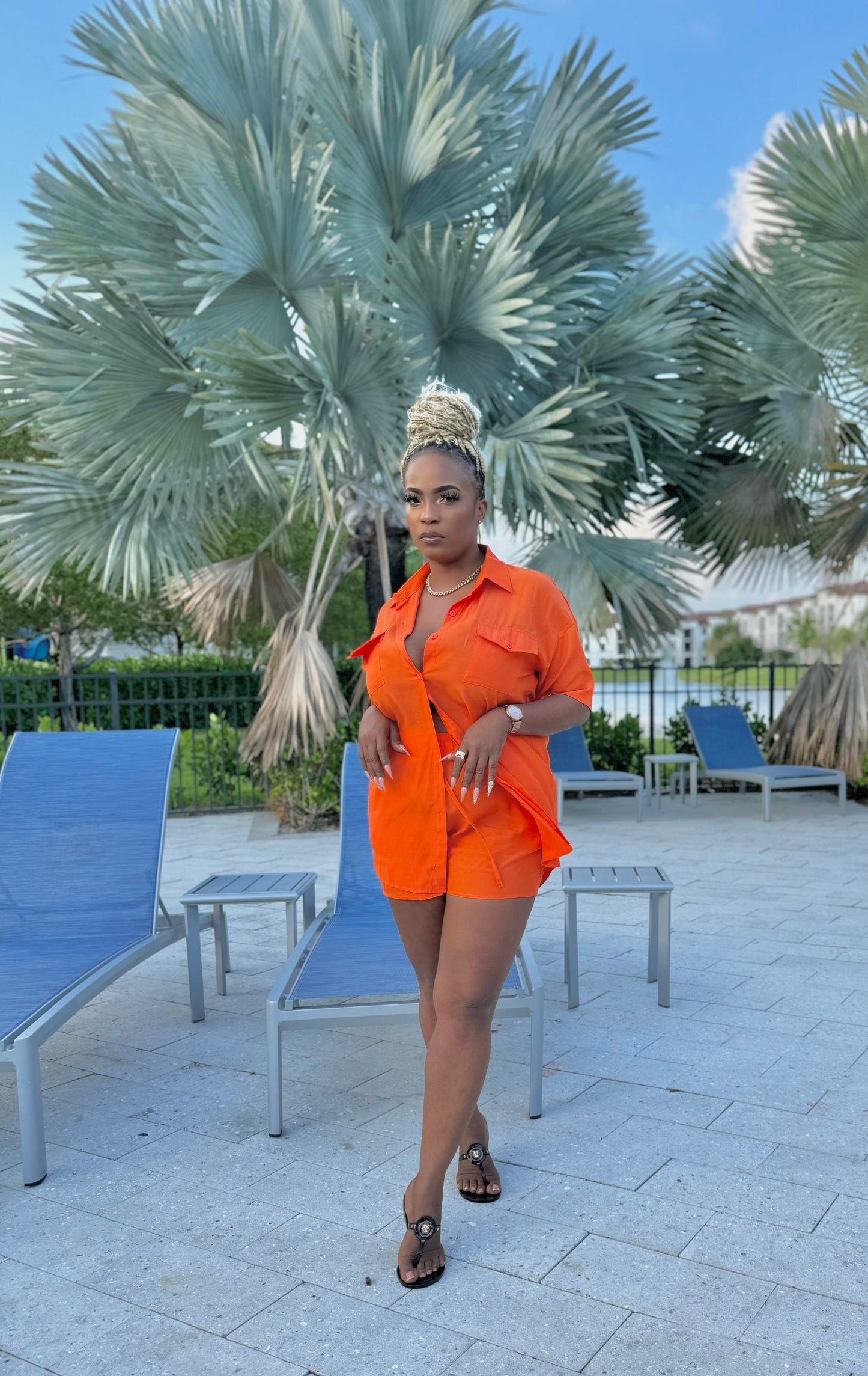Colorful short and shirt set