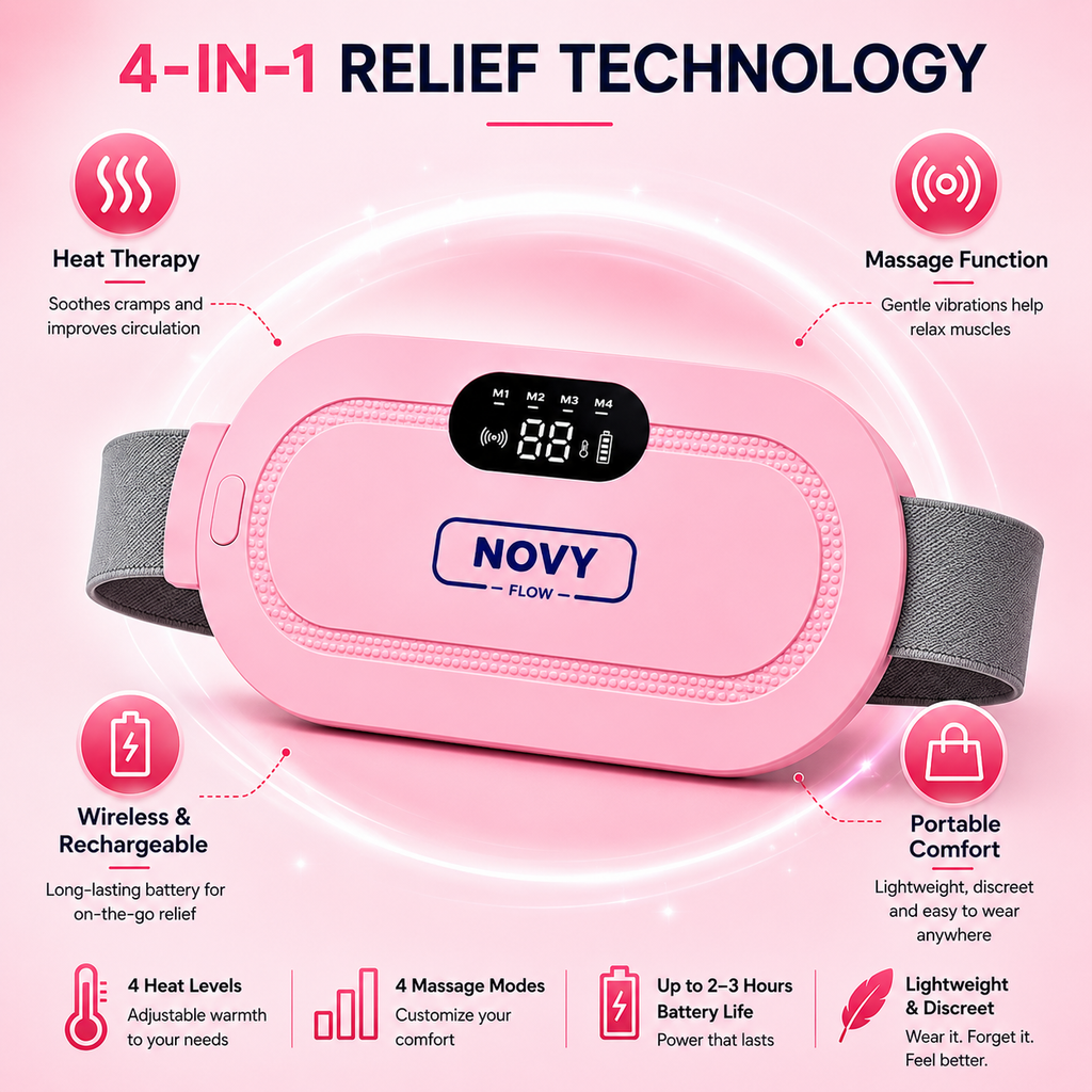 NOVY FLOW Portable Menstrual Heating Pad Comfort Anywhere, Anytime 💖
