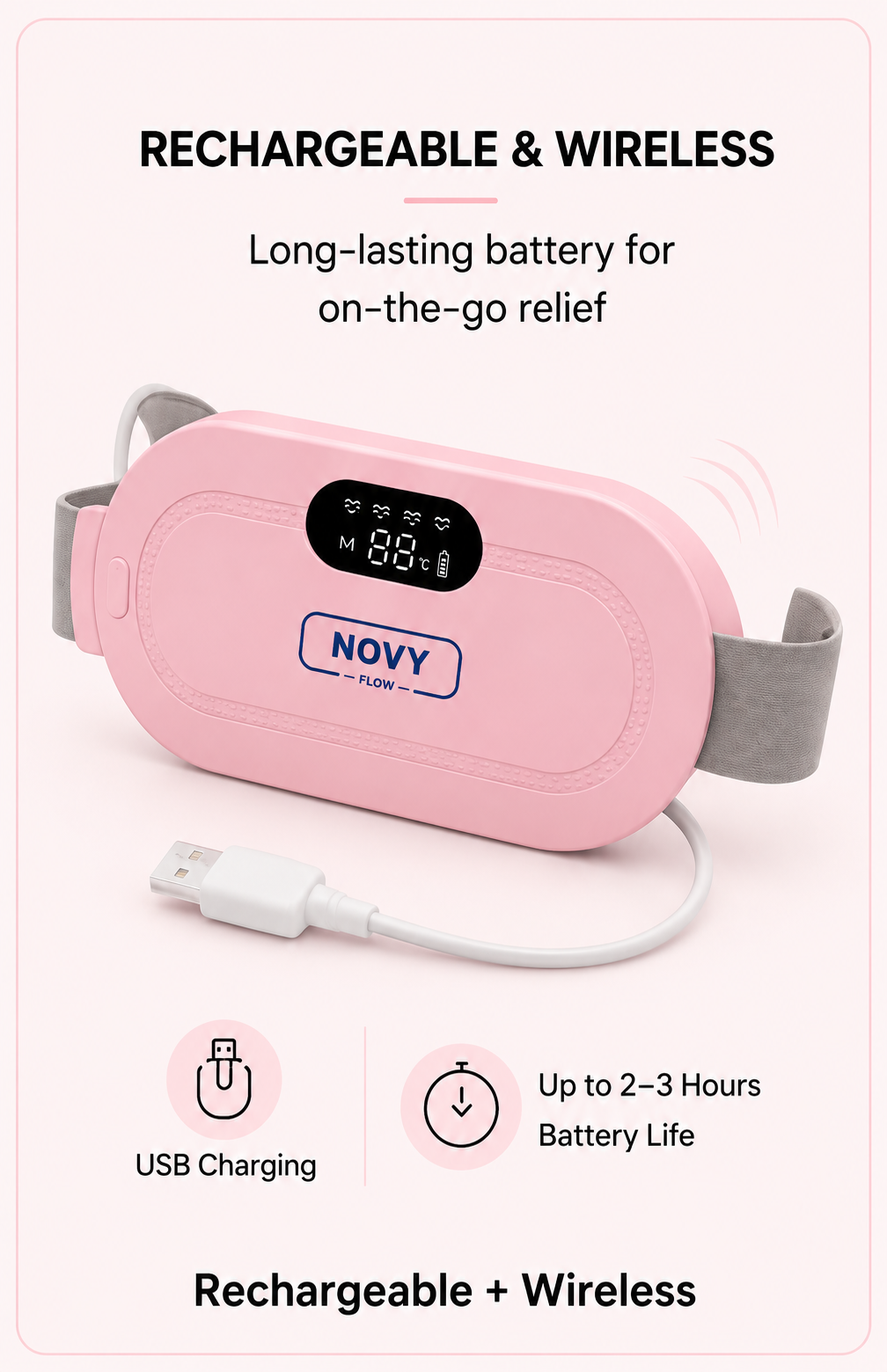 NOVY FLOW Portable Menstrual Heating Pad Comfort Anywhere, Anytime 💖