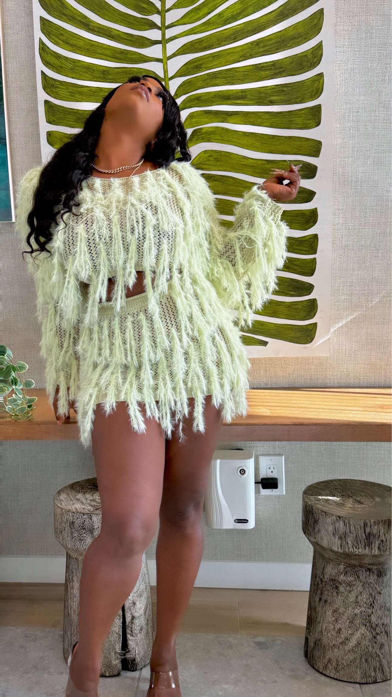 2 Piece feather skirt