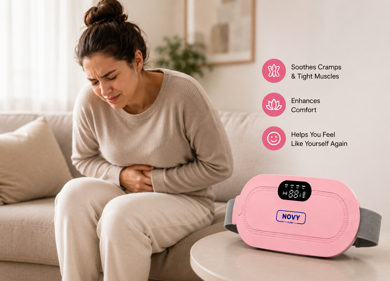 NOVY FLOW Portable Menstrual Heating Pad Comfort Anywhere, Anytime 💖