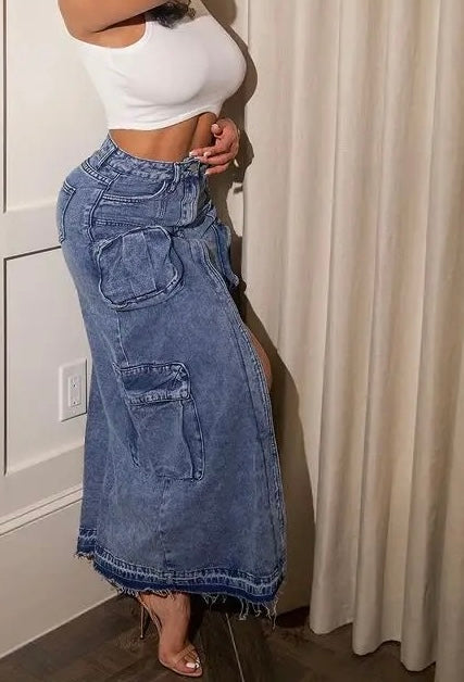 Long jeans skirt