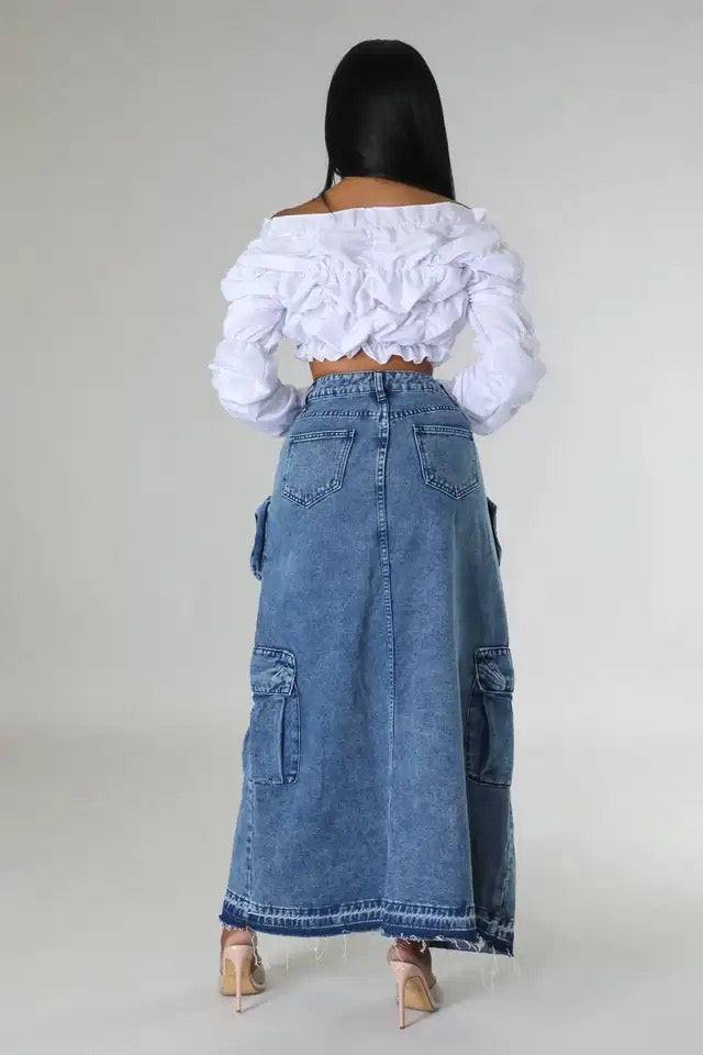 Long jeans skirt