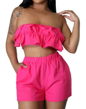 2 Piece strapless short set